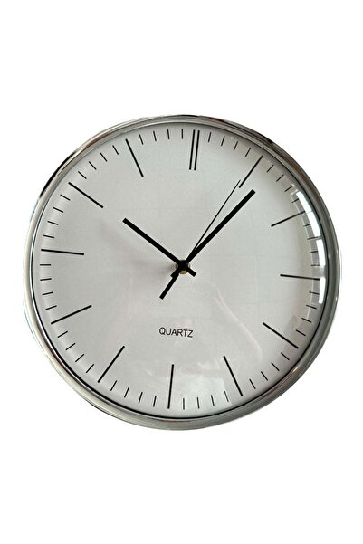 MAPLE LEAF ساعة حائط بلاستيكية منزلية مع زجاج مرتفع، 28 سم