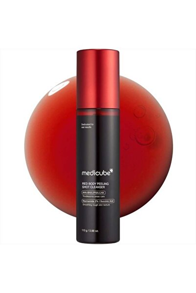 Medicube Red Body Peeling Shot, Strawberry Skin Body Spray Cleanser, AHA + BHA + Succinic Acid, Exfo