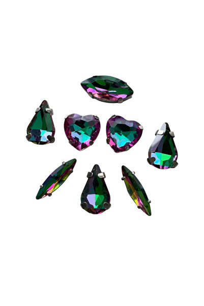 kalben accessories حجر زينة ذو ظهر مسطح ومخالب 8 قطع