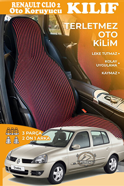 STS Oto Aksesuar غطاء مقعد سيارة رينو كليو 2 متوافق مع سلسلة كريستال بريستيج،...