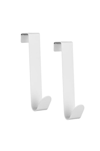 ANTBRO Set 2 cârlige pentru ușă Antbro® cu 1 cuier, modern, din metal, alb, 2 x 12 cm