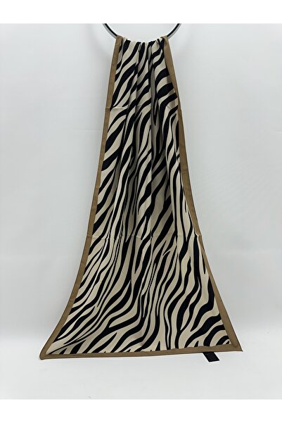 CARLİNA Medine İpeği Zebra Desen Taş-Taba Şal