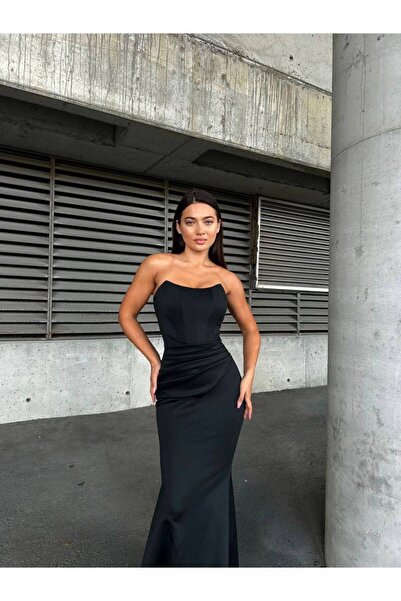 MADAMNİZ Βραδινό φόρεμα Scuba Black