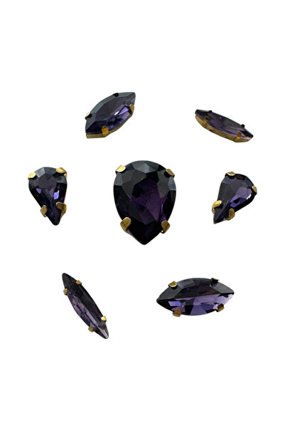 kalben accessories حجر زينة ذو ظهر مسطح ومخالب 7 قطع