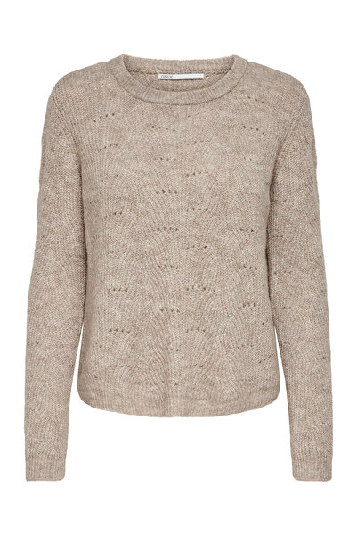 ONLY Γυναικείο πουλόβερ μπεζ ONLY-15234745 ONLLOLLI TAUPE GRAY W. MELANGE