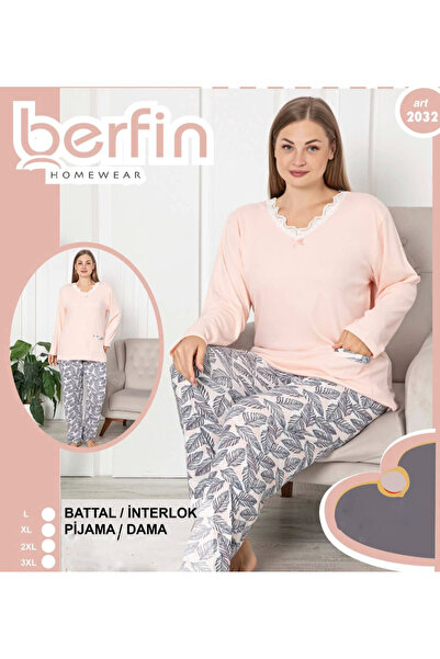 Star Fashion Pijama dama 100% bumbac interlock, bluza cu maneca lunga si pant...