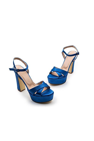 LUCKY COLLECTİON pantofi cu toc inalt din tesatura satinata 13 cm fk1044