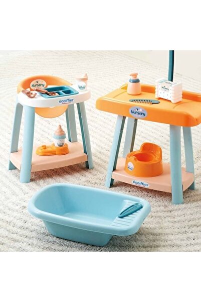 ANTBRO Set de joacă 3 în 1 pentru îngrijirea bebelușilor cu accesorii pentru hrănire, baie, termometru, masă de înfășat și...