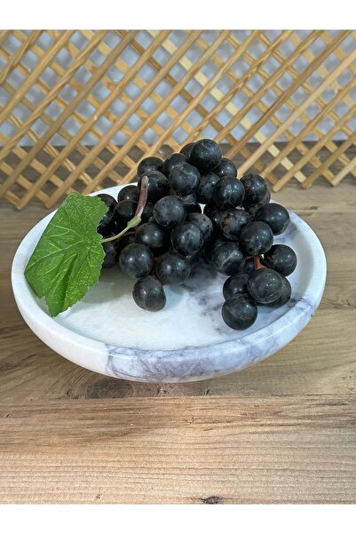 FARALYAHOME Purple Marble Footed Presentation Stand, Marble Cake Stand-25 cm