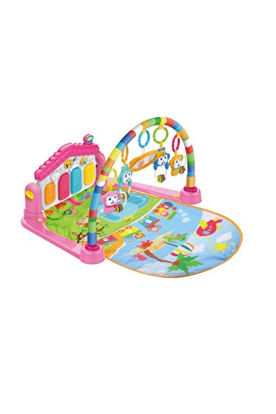 huanger - مركز ألعاب الأطفال مع حصيرة البيانو - وردي