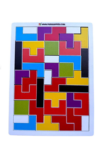 Edu&Hobby Ahşap Tetris Blok Puzzle | Montessori Zeka ve El Becerisi Oyuncağı|...