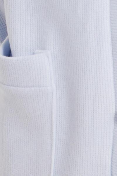 Tudors Cardigan albastru pentru femei, cu croiala relaxată, din țesătură tricotată, cu buzunare duble, cu decolteu în V