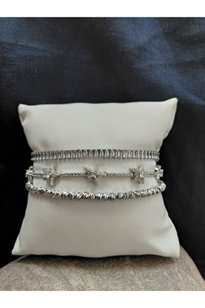 lavantebutik سوار نسائي من الفولاذ موديل 3 قطع من زيركون ستون وسو ميود ستار د...