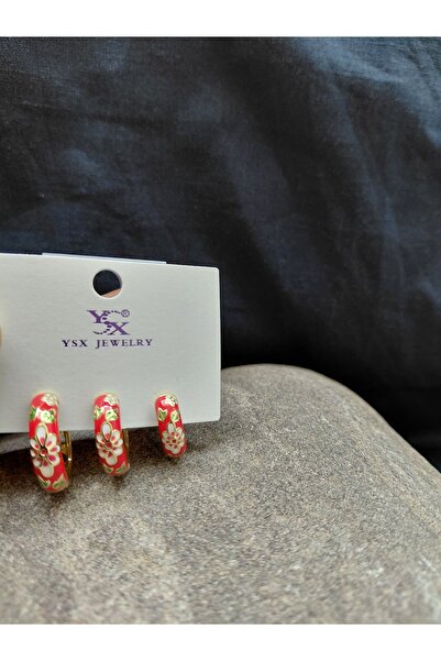 lavantebutik أقراط نسائية ملونة من الفولاذ بتصميم زهور معدنية