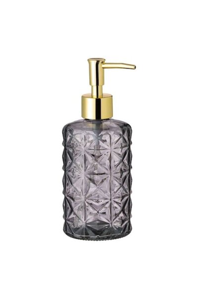ANTBRO Liquid Soap Dispenser Antbro® Dark Gray Glass with Golden Pump, 400ml