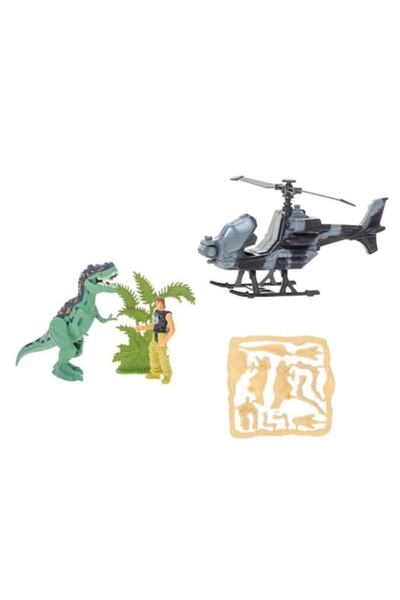 ANTBRO Set de joacă cu Om, Dinozaur, Elicopter și Figurine Fosile