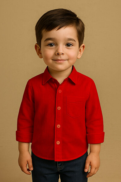 Nacar Erkek Çocuk 23 Nisan 29 Ekim Kolu Katlamalı Keten Gömlek Günlük ve Özel Günlerde Kullanılabilir.