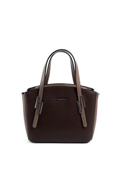 Silver Polo Kahve - Vizon SP1021 Kadın El Çantası