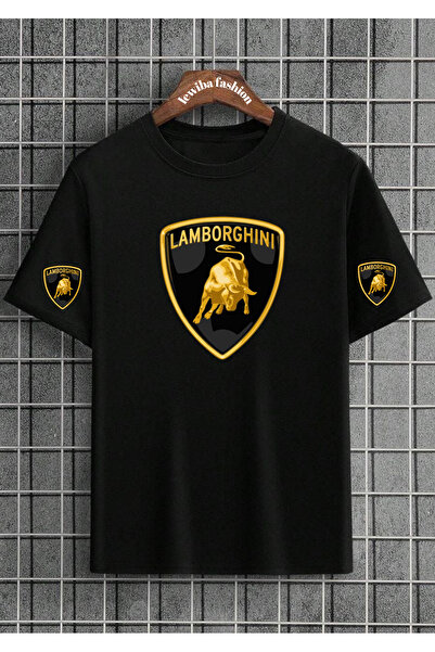lewibafashion تي شيرت شتوي سميك بتصميم لامبورغيني باللون الأسود