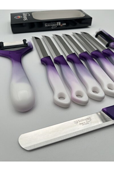 Solingen Ebruli 9 Parça, 6 Meyve Bıçağı, 2 Soyacak, 1 Micro Doğrama Mor