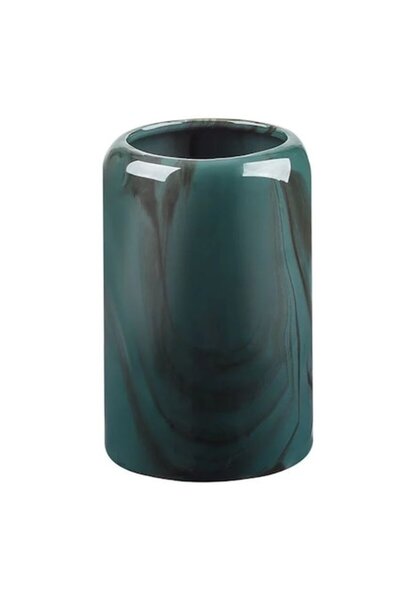 ANTBRO Suport pentru periuță de dinți, ceramică, model marmorat verde, Ø7.5x1...