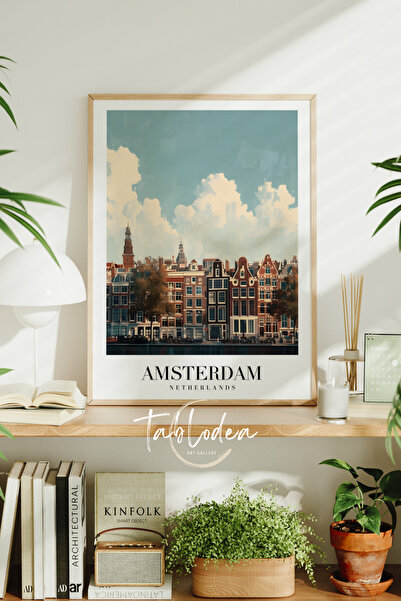 tablodea Tablou cu peisaj din Amsterdam, poster modern înrămat cu tematică ol...