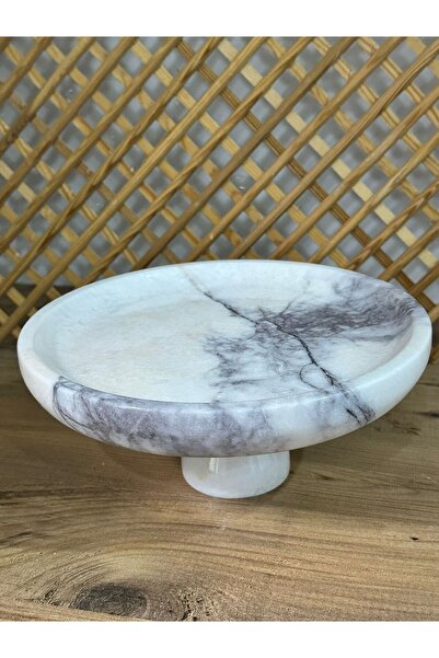 FARALYAHOME Purple Marble Footed Presentation Stand, Marble Cake Stand-25 cm