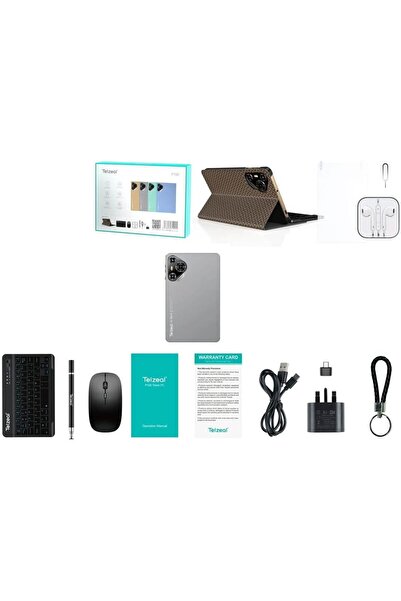 TELZEAL P100 10.1 Inch Android 13 Tablet with 5G WiFi and Dual SIM 8GB RAM 512GB ROM 8000 mAh High C