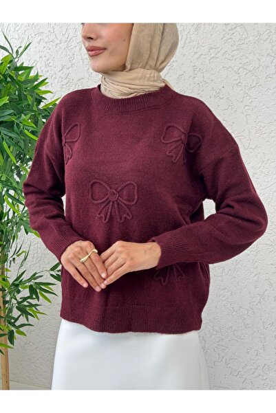 BisuModa Пуловер с шарка от панделки