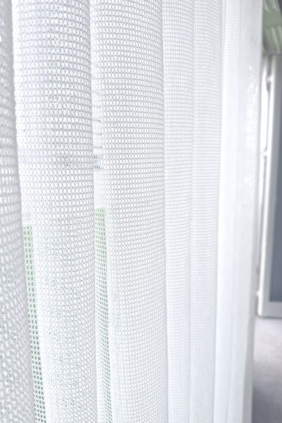 Naza Tül Perde Tok Ürün Yoğun Gramajlı Tül Ütü İstemez Kırışmaz Zemin Sık Pileli Beyaz Yeni Sezon