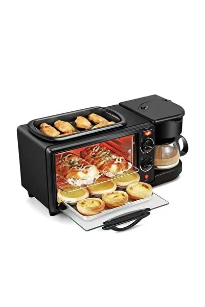 genernic Sliver Crest Breakfast Station Microwave 3 in 1 Breakfast Station Oven Coffee Maker