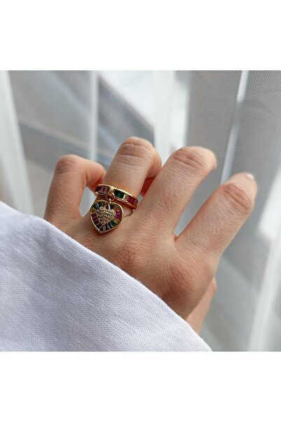 Venus Design Çelik Taşlı Kalp Yüzük