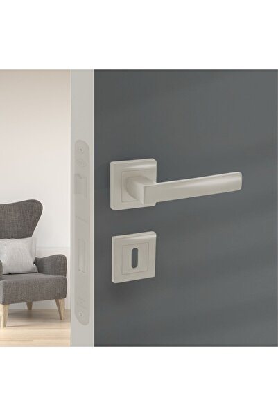 KOÇSAN Lama Kare Rozetli Kapı Kolu Nikel - ODA