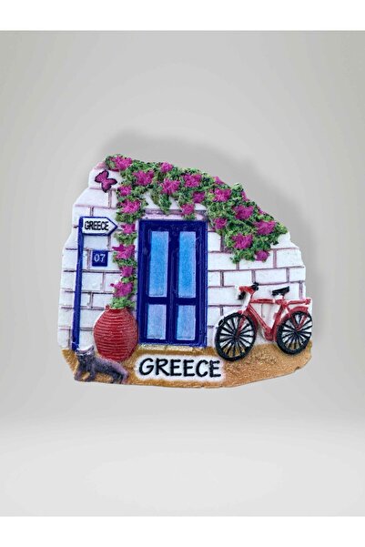 GREECE ( GREECE ) Themed Embossed Polyester Magnet Fridge Ornament 6.5cm x 6cm