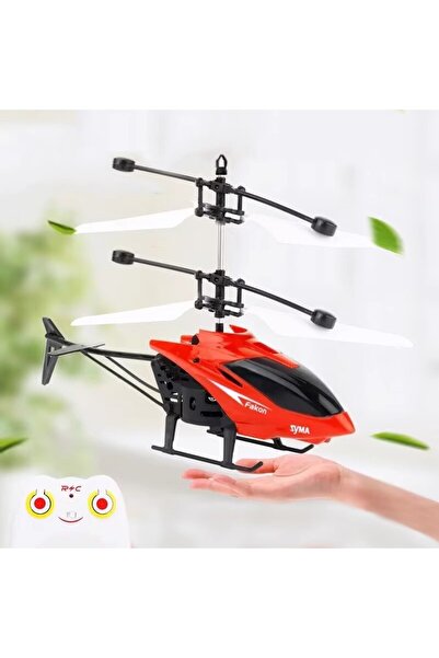 Buldug Sensörlü Uçan Helikopter Drone – USB Şarjlı, LED Işıklı, Dayanıklı Mini RC Helikopter (Kırmızı)