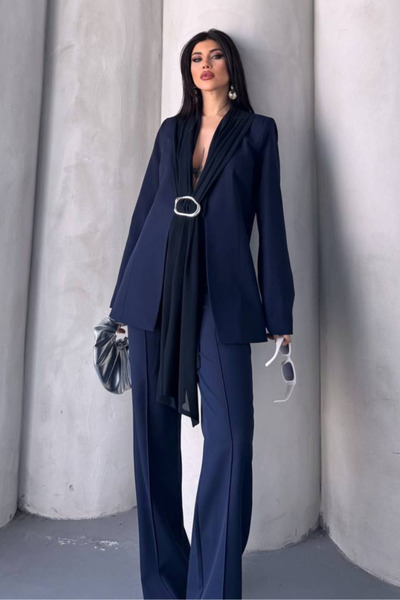 AKD Atelier Set de îmbrăcăminte pentru femei, cu două piese, elegant, cu gule...
