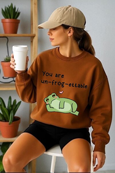 ArtYus Φούτερ Unisex με μακρύ μανίκι Frog Stretching Transfer με τύπωμα με λα...