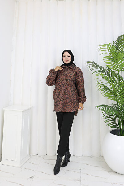 sorisso Μπουφάν με λεοπάρ σχέδιο από ύφασμα μπουκλέτ