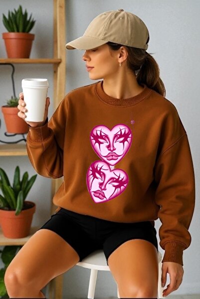 ArtYus Unisex dukserica sa dugim rukavima i transferom u obliku srca Štampano...