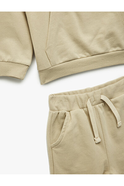 Koton High Neck Zipper Detailed Long Sleeve Cotton Basic Tracksuit Set