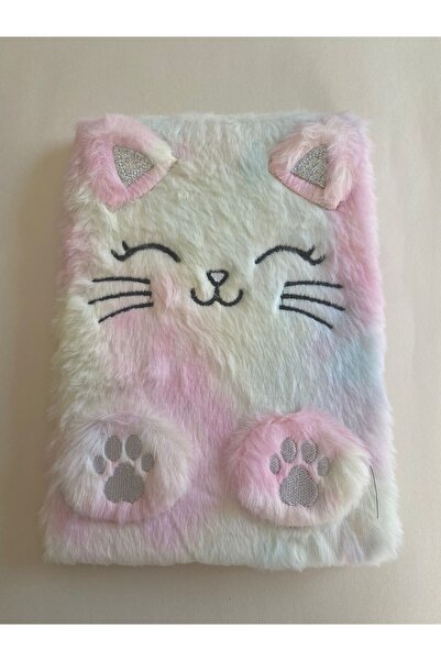 ŞİMŞEK KIRTASİYE BİJUTERİ FCX 15X21 KADİFE PATİLİ KEDİLİ PELUŞ DEFTER NO:04 -...