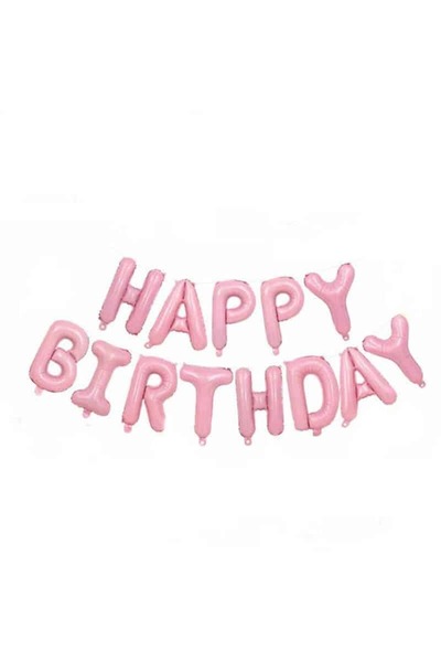 Baloane Vesele Set Litere Roz Candy Happy Birthday HB9