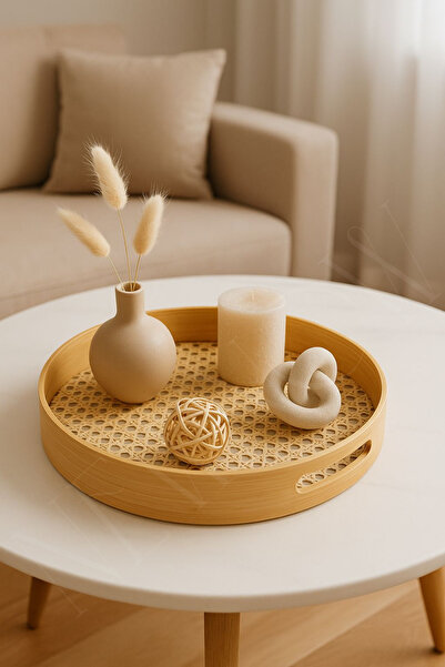 NEWNOW Hazerancraft Hazeran Bamboo Tray Set of 3 (40 cm - 35 cm - 30 cm) |   Stylish and Durable Presentation Tray