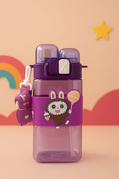 Silmaril 630 Milliliters Children's Double-Mouth Water Bottle with Straw - Encourage Your Children's Water Drinking Habits, School