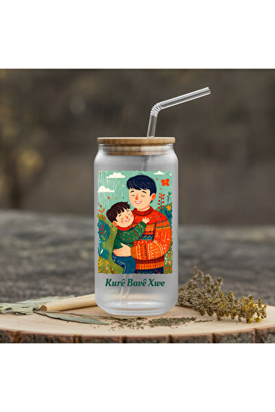 ZERYA Kurdi Kurê Bavê Xwe Designed Water Bottle with Straw for Water, Milk, Juice - Kurê Bavê Xwe Water Bottle (600 ml)