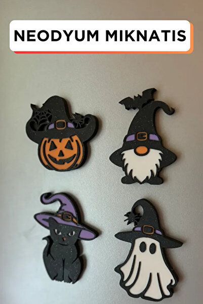 Genç 3D Halloween Buzdolabı Magneti Cadılar Bayramı Temalı Dekoratif Mıknatıs...
