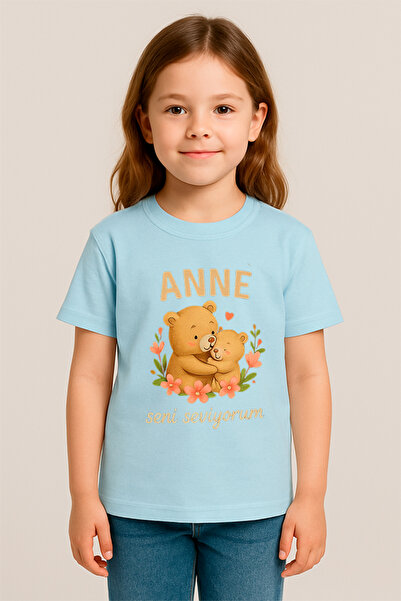 SVART WEAR تي شيرت للأطفال مطبوع عليه عبارة 'أمي أحبك' مصنوع من القطن بنسبة 100%