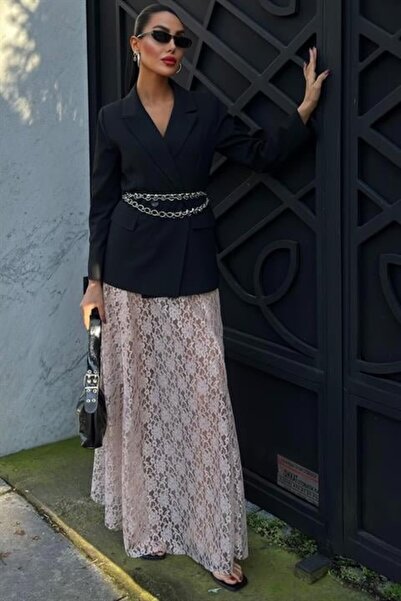 Euro Class Fenix ​​Piel Maxi Lace Skirt 4047