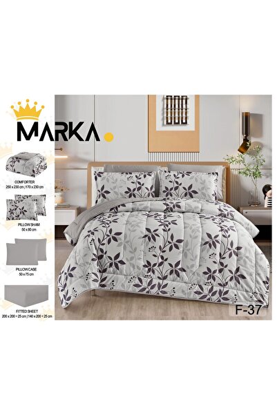 Moon High-quality 6-piece printed double quilt set - multi-colored