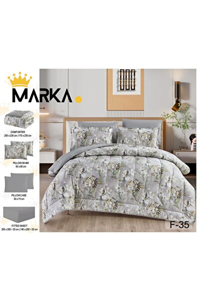 Moon High-quality 6-piece printed double quilt set - multi-colored
